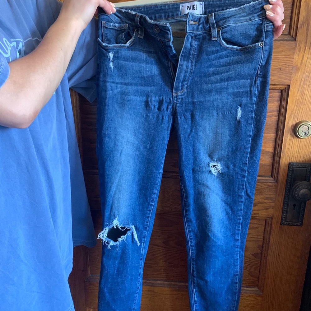 Paige Skinny Jeans with Rips